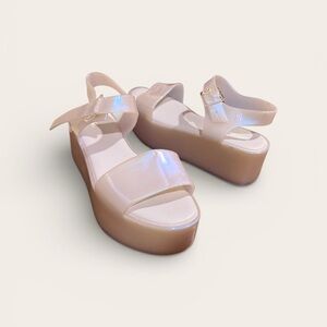 Melissa Iridescent Cream Platform Sandals